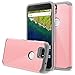 Nexus 6P case, RANZ Grey with Pink Hard Impact Dual Layer Shockproof Bumper Case For Google Nexus 6P