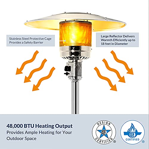 BELLEZE 48,000 BTU Propane Outdoor Heaters for Patio, CSA Certified