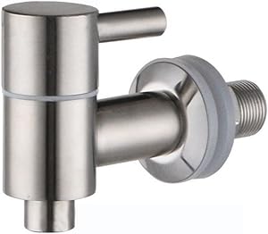 NiftyPlaza Replacement Spigot/Faucet/Tap for Beverage Dispenser Stainless Steel, 16mm with Ceramic Valve Tap, Fits 5/8 Inch Opening