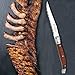 Laguiole by Hailingshan Steak knives Serrated Edge Sharp Light Premium Dishwasher Safe Stainless Steel knife set of 6 wood handle with Gift Box