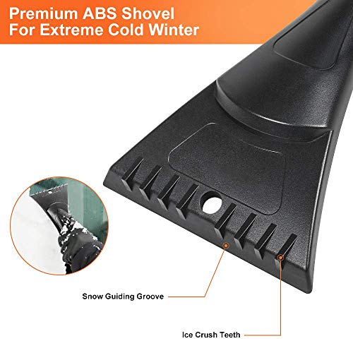 SEEKONE Car Snow Brush and Ice Scraper, 2 in 1 Detachable Winter Snow Ice Shovel Removal Tool with Ergonomic Foam Grip for Car Truck SUV (27in)