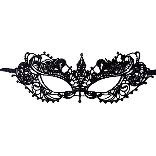 image for Honbay 2PCS Sexy Black Lace Masks for Masquerade Proms Hallowmas Party