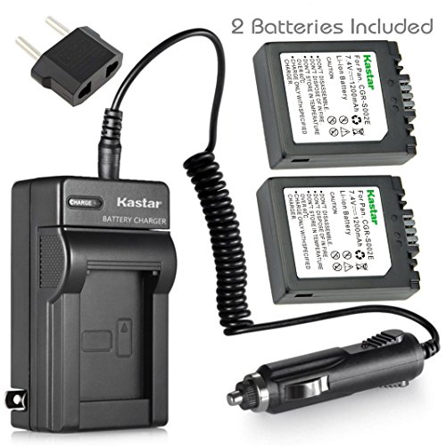 Kastar Battery (2 Pack) and Charger Kit for Panasonic CGA-S002 CGR-S002 DMW-BM7 and Panasonic Lumix DMC-FZ1 DMC-FZ2 DMC-FZ3 DMC-FZ4 DMC-FZ5 DMC-FZ10 DMC-FZ15 DMC-FZ20 Cameras