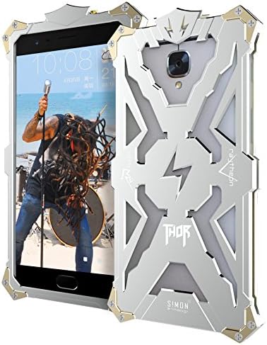 Oneplus 3 Case, LWGON Aviation Aluminum Anti-scratch Strong Protection Metal Case for One plus 3 , Hollow Design Full Signal Oneplus 3T Thor Case (thor silver)