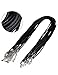 Mudder 20 Pieces Black Braided Imitation Leather Cord Rope Necklace Chain with Lobster Claw Clasp (2.0 mm)