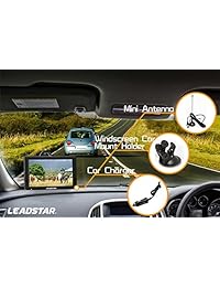 Pantalla digital TFT HD portátil para coche, caravana, camping, al aire libre o cocina. Televisor con batería integrada monitor con reproductor multimedia compatible con tarjeta USB LEADSTAR