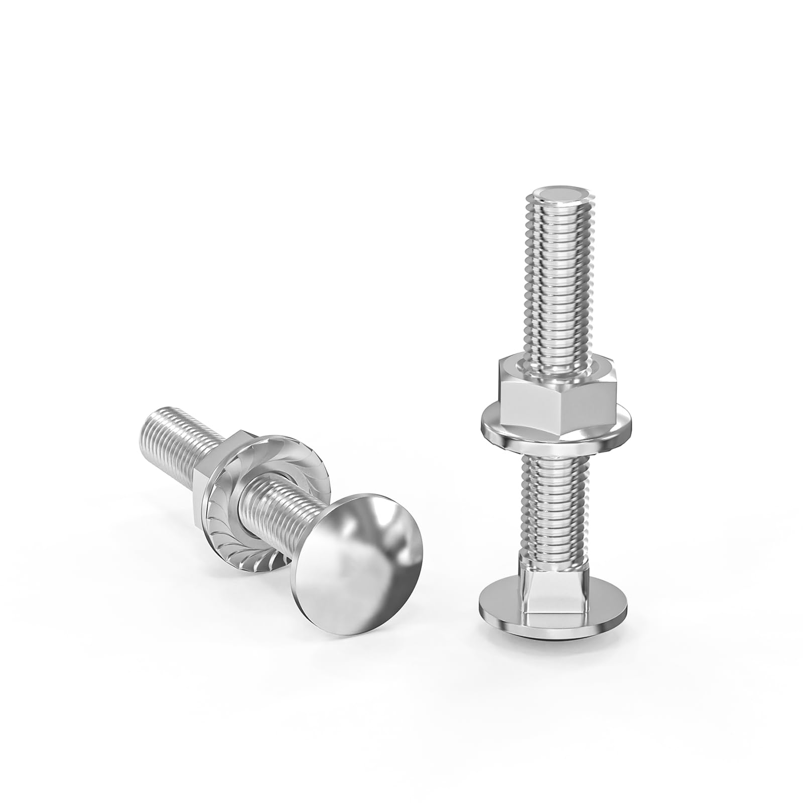 ORTAVA Carriage Bolts M5 x 30 Galvanised DIN 603 (Pack of 20), with Hex Flange Nut, Made of Carbon Steel, Half Round Head Square Lock Screws