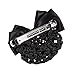 So Beauty Women's Classic Rhinestone Pleated Bowtie Snood Hair Net with French Barrette for Buns Black
