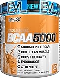 Evlution Nutrition BCAA5000 Powder 5 Grams of Premium BCAAs (30 Servings, Peach Lemonade)