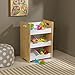 KidKraft Wooden Angled Bin Unit with Five Compartments and Side Handles - Natural & White, Gift for Ages 3+