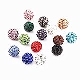 HYBEADS 100pcs/lot Gradient Colorful 10mm Crystal Shamballa Beads Pave Clay Dico Ball for Shamballa Bracelet Necklace