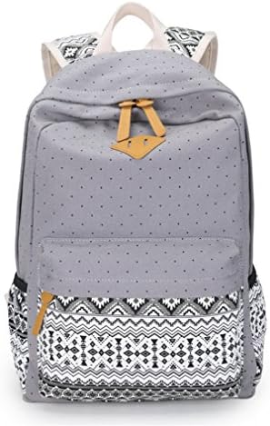 Women Backpack School Student Laptop Rucksack Bagpack Book Bag Light Grey