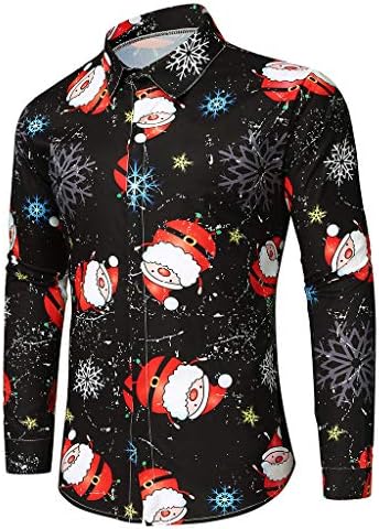 Men Women Casual Snowflakes Santa Candy Printed Christmas Shirt Top Blouse