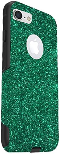 OtterBox iPhone 7 Plus Case - OtterBox Commuter Series Custom Glitter Case for iPhone 7 Plus, Retail Packaging - Green/Black (5.5 inch)