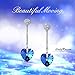 LadyRosian 925 Sterling Silver Dangle Earrings - Tassels Love Heart of Ocean Drop Stud Earrings/Made with Blue Swarovski Crystals/Fashion Women Jewelry Luxury Gifts