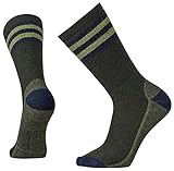 Smartwool Men's Stripe Hike Medium Crew Forest Socks XL (Men's Shoe 12-14.5)