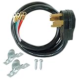 Eastman 61255 4-Prong Electric Dryer Cord 30 Amps, 6 Ft Length, Black