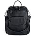 UTO Women Backpack Purse PU Washed Leather Ladies Rucksack Shoulder Bag, Black