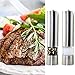 Electric Salt and Pepper Grinder Set Automatic Stainless Steel Ceramic Coarse Battery Power Square Head Set of 2 (Square Head)