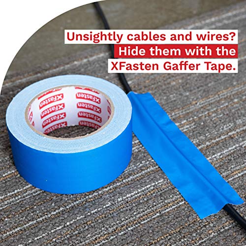 XFasten Professional Grade Gaffer Tape, 2 Inch x 30 Yards (Blue