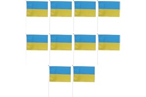 Ukraine Handheld Flags, Ukrainian National Stick Flags, Small Mini National Country Flag for Festival Parades World Cup Event