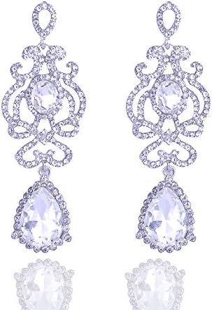 Yilanair Party Studing Crystal Piercing Long Drop Earrings