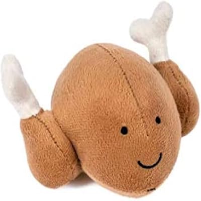 Petface Foodie Faces Roast Chicken Plush Dog Toy with Squeaker