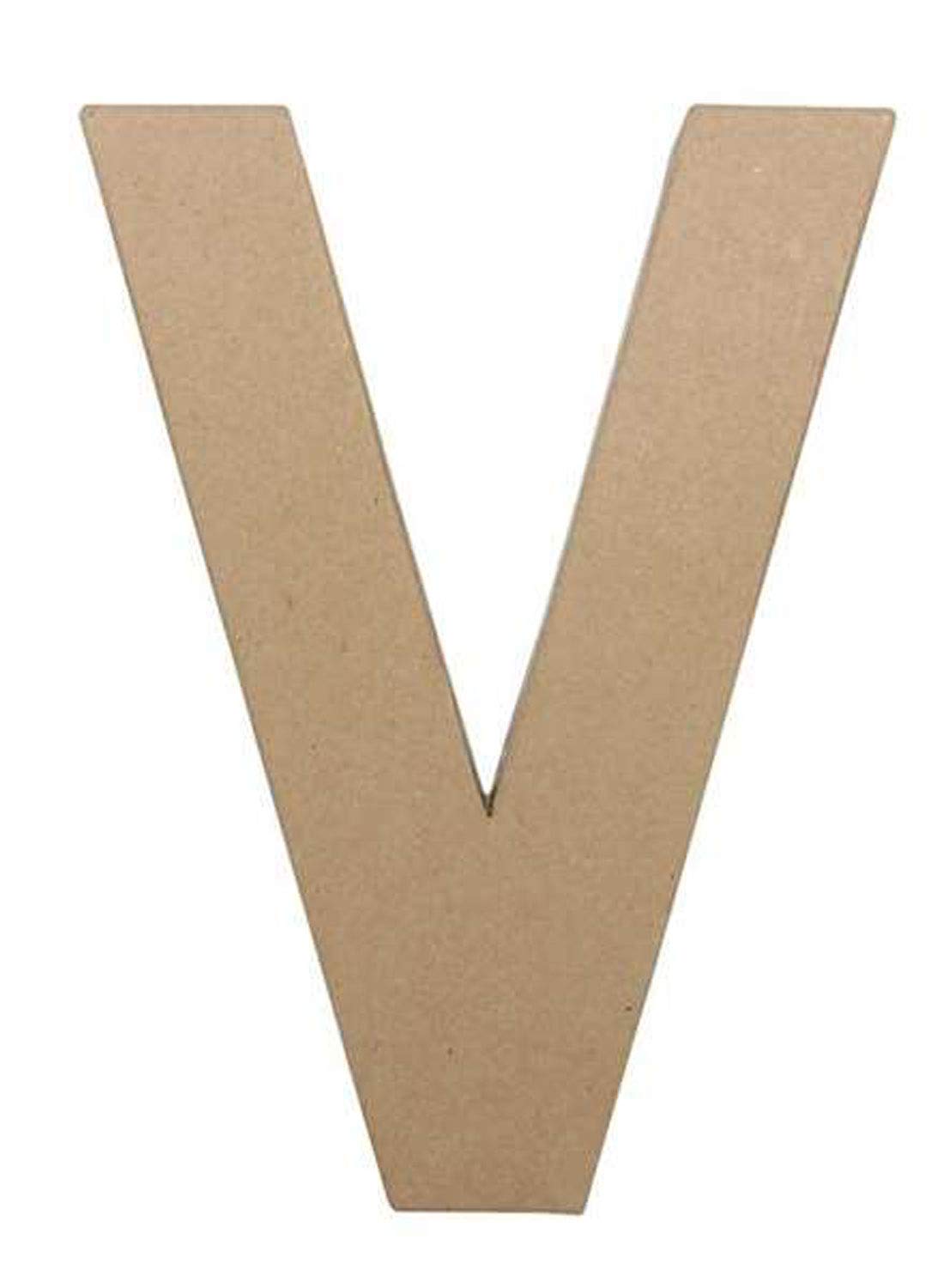 Décopatch - Ref AC415O - Papier-Maché Alphabet - Funny Lowercase Letter "V" - Fun to Decorate Using Décopatch Papers, Glue & Varnish, 5 x 22 x 23cm - Brown