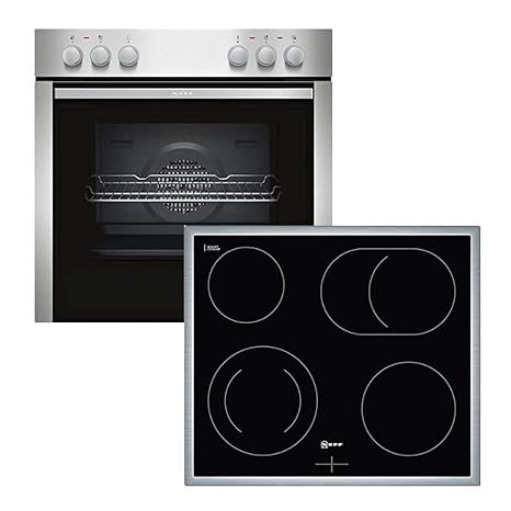 Neff XE1 Backofen-Kochfeld-Kombination / Einbau / 4 Heizelemente / 59,4 cm / Edelstahl/Schwarz / Schnellaufheizung / 4 HighSp