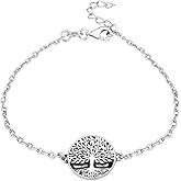 Vanbelle Sterling Silver Jewelry - Oxidized and Rhodium Plated with 925 Stamp - Tree of Life Bracelet - Beautifully Handmade for Men and Women - 16.5cm Long + 2.5cm Extender