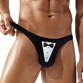 Men's Thong Underwear, Low Rise G-String Bikini Briefs Sexy T-Back