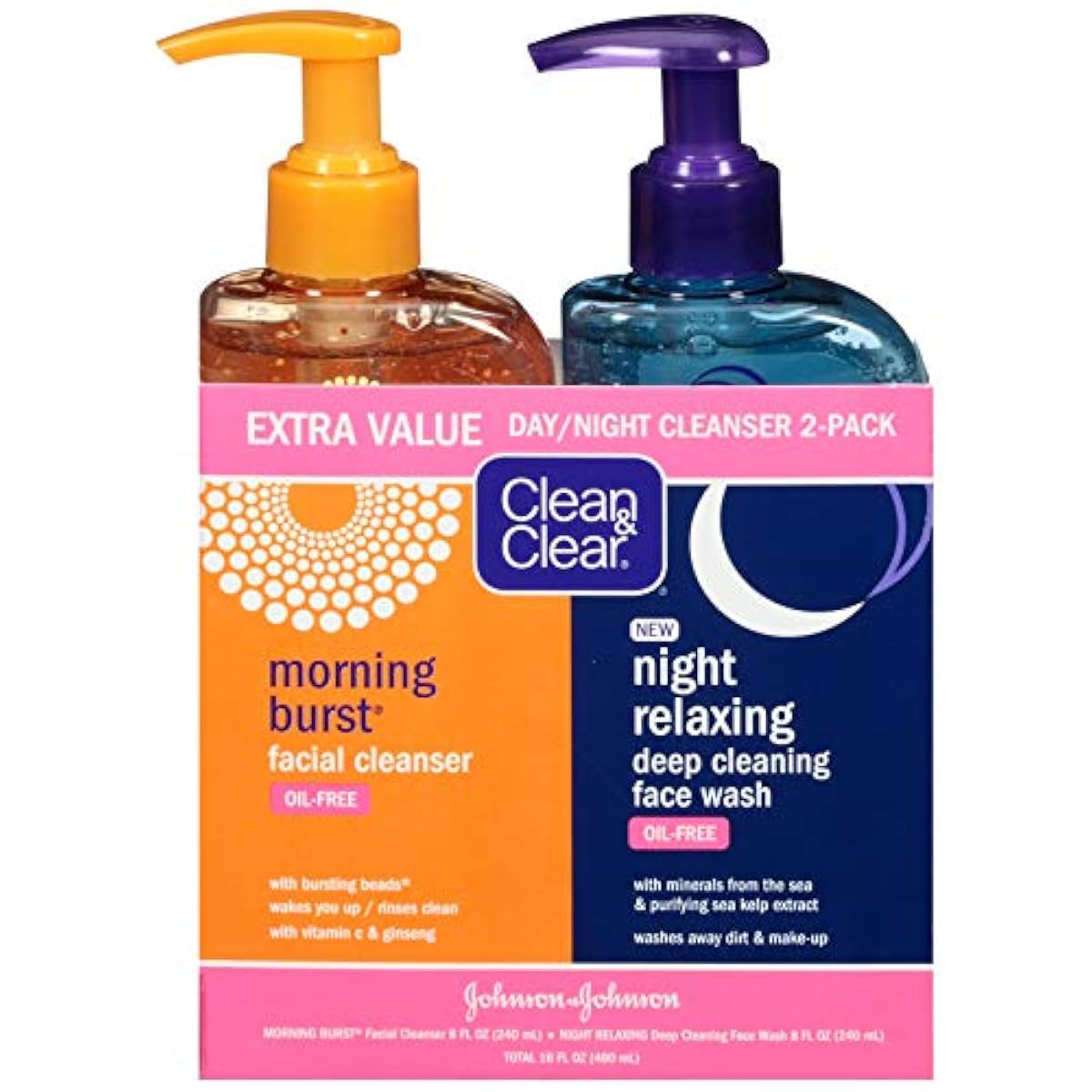 Clean & Clear 2Pack Day and Night Face Cleanser Citrus Morning Burst
