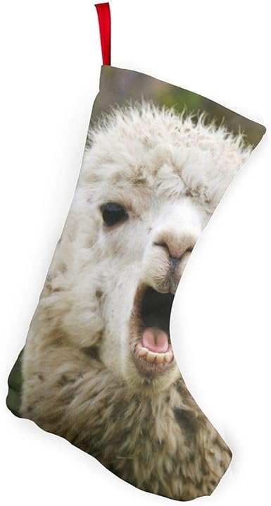 Fashion Holiday Christmas Socks Christmas Stocking 10" Cute Llama
