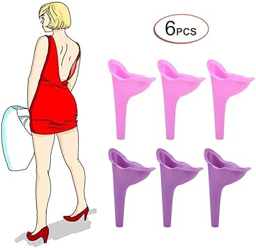 Amazon Co Jp 女性便器 ポータブル緊急便器 ウィー尿ファンネルは 女性が屋外または旅行中におしっこできるようにする 再利用可能なトイレの旅行ア 6pcsa スポーツ アウトドア