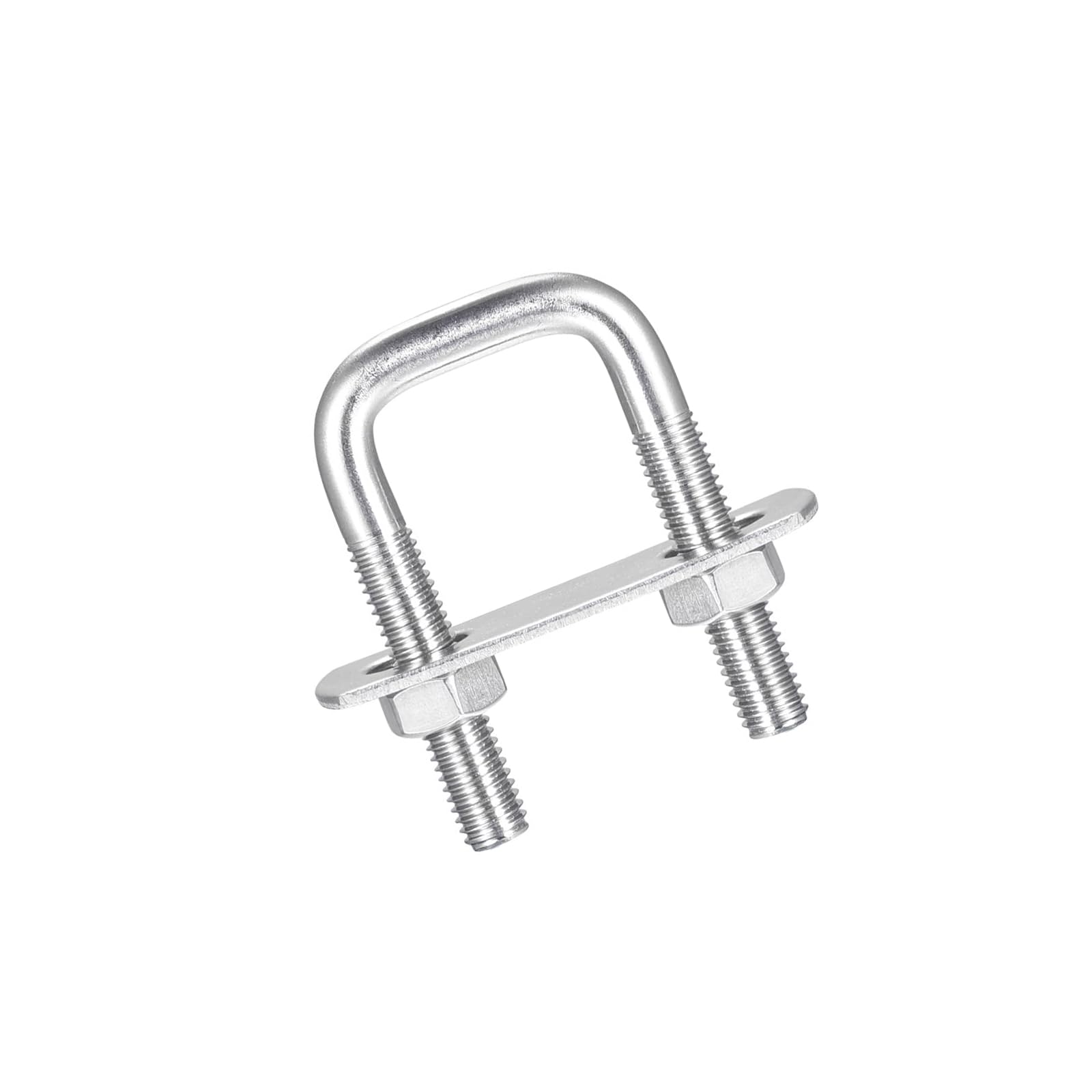 MACHSWON Square U-Bolt,3 Set 304 Stainless Steel M8 U Bolts 25mm(1.06") Inner Width 50mm Length with Nuts and Frame Plate for Automobiles Boat Trailer