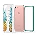 True Color Case Compatible with iPhone 7 Case, iPhone 8 Pineapple Case, Tropical Watercolor Pineapples Printed on Clear Hybrid Cover Hard + Soft Slim Durable Protective TPU Bumper Cover - Teal