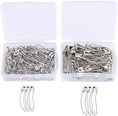 Heirtronic 150 Pieces Curved Quilting Safety Pins Knitting Pins with Storage Case,Assorted Size