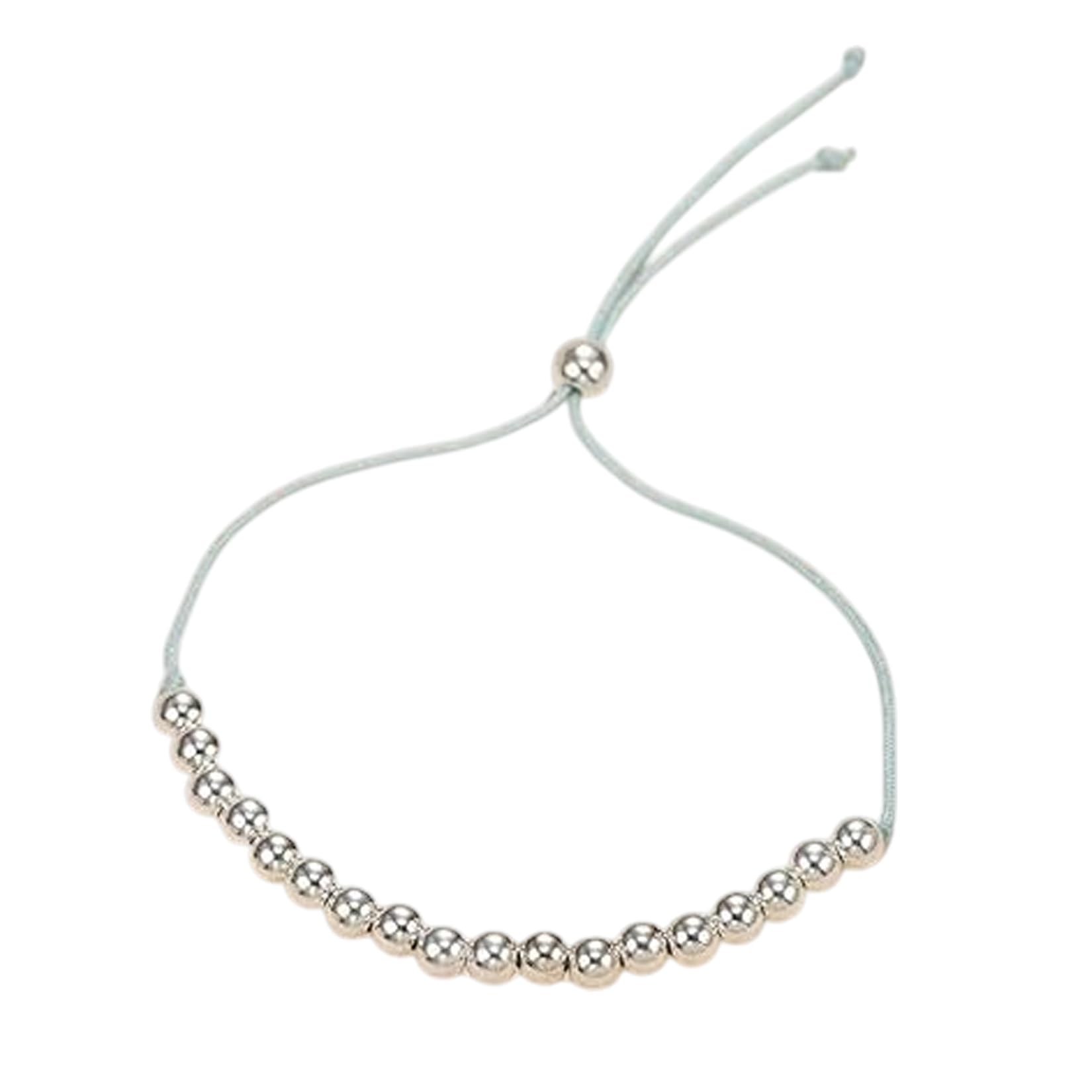 18th Birthday Gifts for Girls - Sterling Silver Bead Bracelet for 18 Year Old Girl Gifts, Adjustable Jewelry 7" - 9" Cord