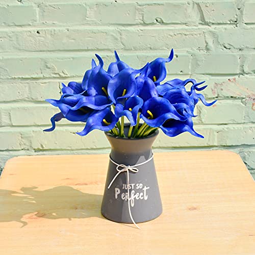 Mandy's 20pcs Royal Blue Flowers Artificial Calla Lily Silk Flowers 13.