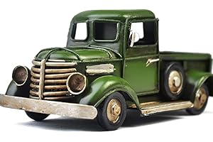 LOXGO Vintage Truck Tabletop Ornaments Metal Truck Planter Farmhouse Christmas Holiday Decorations Metal Truck Planter