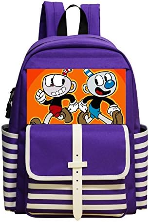 Cuphead and Mugman Student Backpack Super Bookbag Break Kids SchoolBag