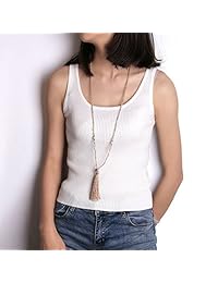 KELITCH Collar largo de borlas hecho a mano con perlas de cristal para mujer