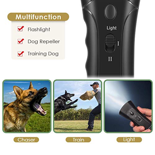 Inoosky Anti Barking Handheld 3 in 1 Pet LED Ultrasonic Dog Trainer Device - Electronic Dog Deterrent/Training Tool/Stop Barking - Thumbnail 2