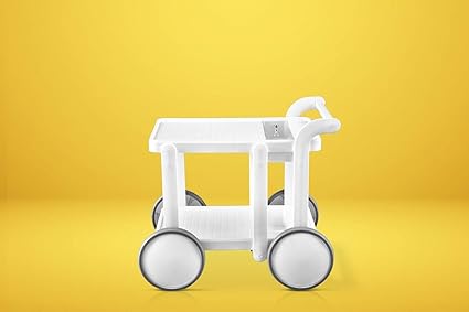 Italica Furniture 6114 Serving Trolley (Glossy Finish, White)