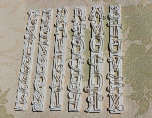 Leazeey 6pcs Sugarcraft Alphabet Number Letter Cake Fondant Edge Frill Cutter Mold Tool