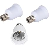 (Pack-3) FINELED E17 to E26 Socket Adapter,Intermediate Base E17 to Standard Medium Base E26 Converter