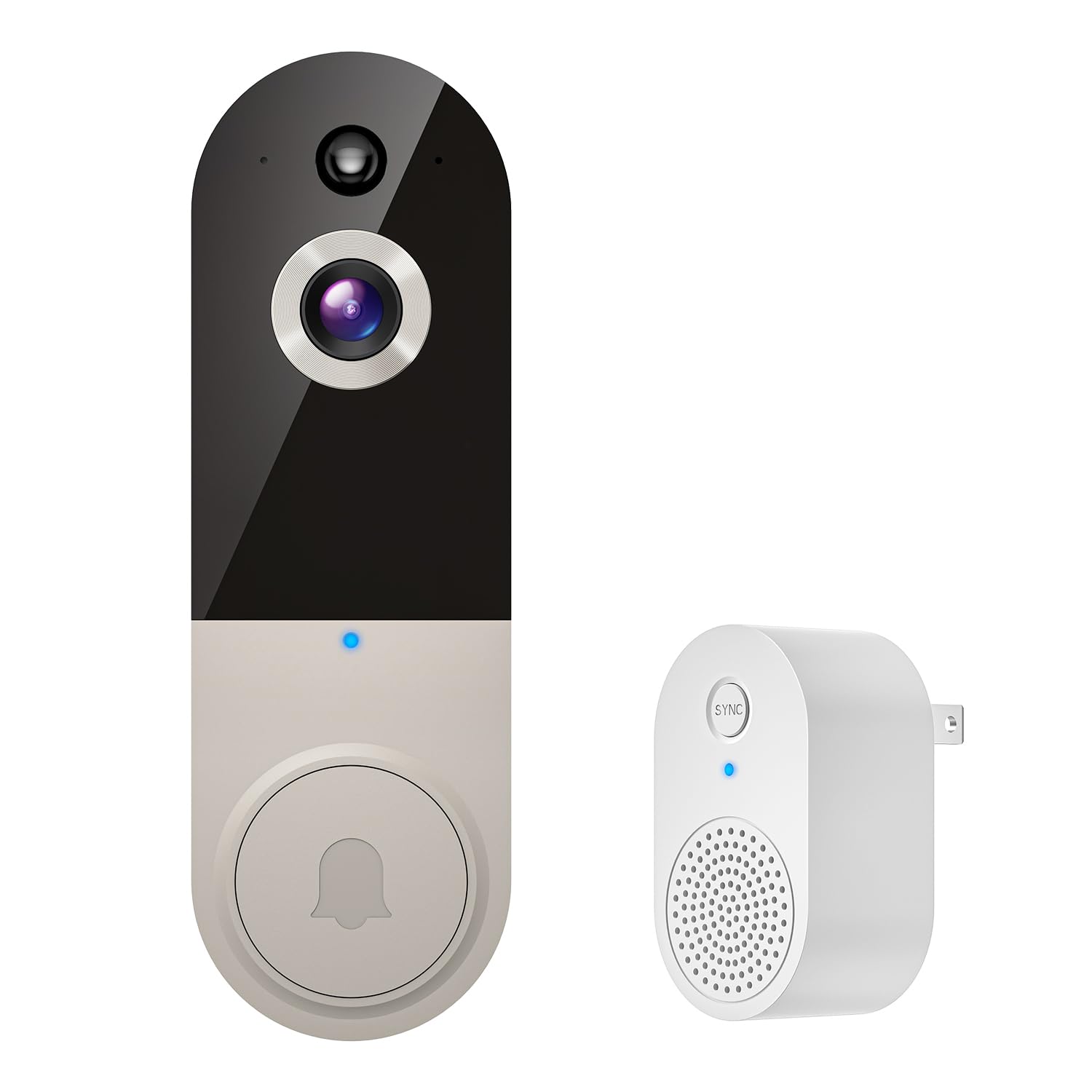 Photo 1 of 1080P Video Doorbell Camera Wireless, Cloud Storage, Live View, 2-Way Talk, Night Vision, 2.4Ghz WiFi Only, Indoor Surveillance, Real-Time Alert (Linen)