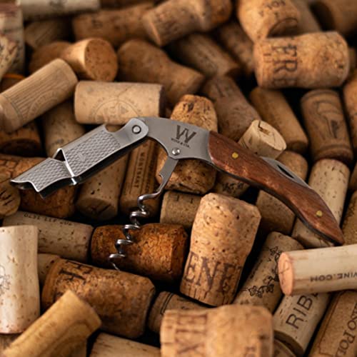 Abridor De Vinho Profissional Tipo Sommelier Saca Rolhas Em Aco 304 + Madeira Marrom