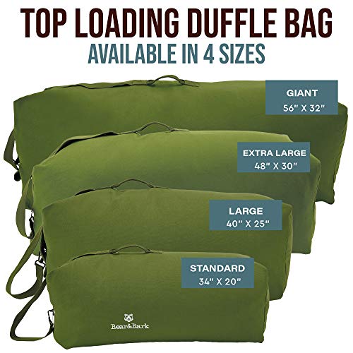 Top Load Canvas Duffel Bag Grey 40x25" Military and Army Cargo Style
