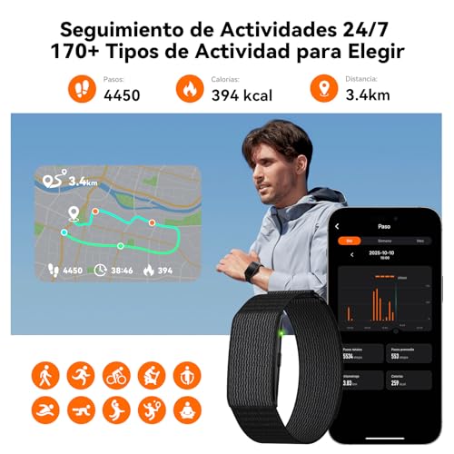 iSo Tech Bluetooth Smart Bracelet without Screen for Women and Men, Fitness Tracker 24/7 Heart Rate and Sleep Monitor with AI Analysis, 60 Days Battery, 170+ Sports Modes, No Subscription